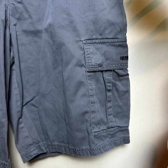 Vintage Retro Quicksilver Cargo Distressed Blue Gray Men's Shorts Size 34 - Picture 4 of 6